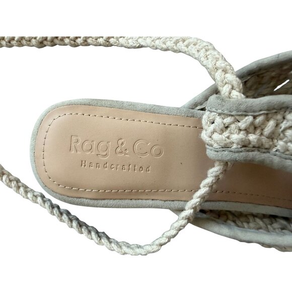 RAG & CO Cream Woven Lace Up Flats Sandals Size US 8 - Picture 5 of 8